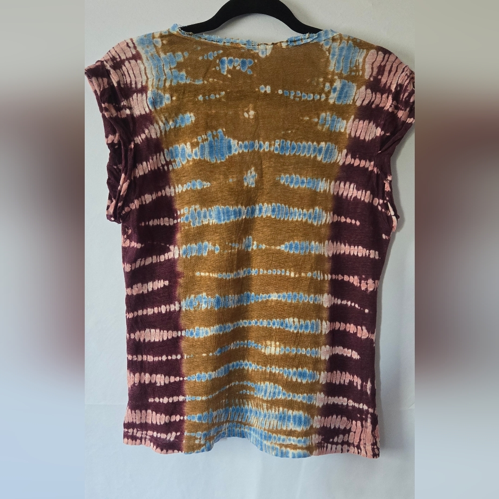 YFB Young Fabulous & Broke Tie Dye 100% Linen Top Size Small - Picture 8 of 8